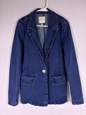Bagatelle Collection Denim Knit Blazer Jacket Size Medium 0540